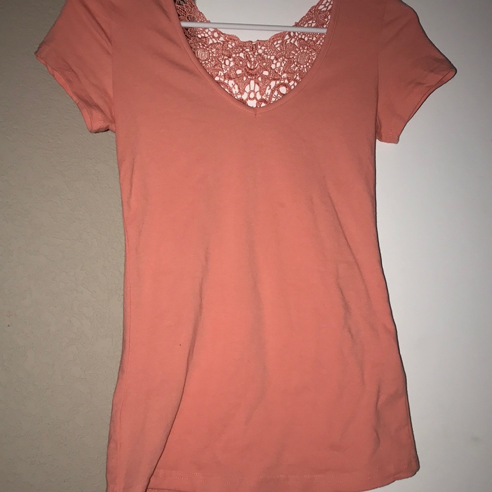 Lace back tee